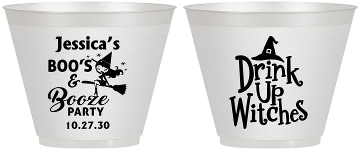 Custom Halloween 9 oz Wine Frosted Cups - Drink Up Witches | 250001