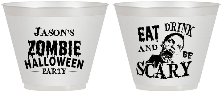 Custom Halloween 9 oz Wine Frosted Cups - Eat Drink Be Scary | 250003