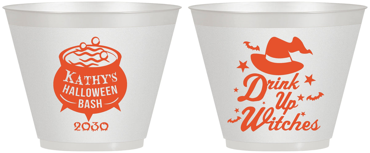 Custom Halloween 9 oz Wine Frosted Cups - Drink Up Witches | 250004