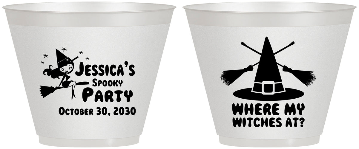 Custom Halloween 9 oz Wine Frosted Cups - Witches | 250005