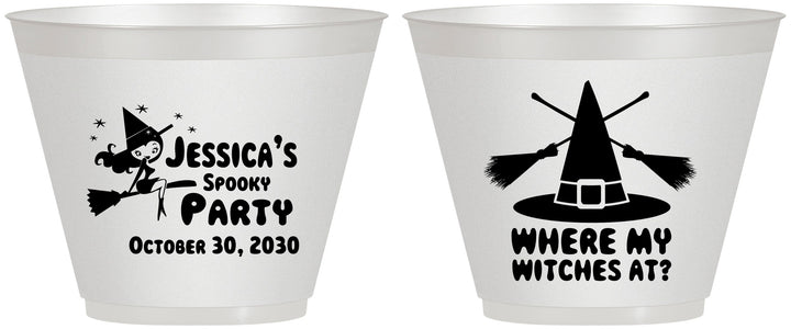 Custom Halloween 9 oz Wine Frosted Cups - Witches | 250005