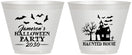 Custom Halloween 9 oz Wine Frosted Cups - Haunted House | 250006