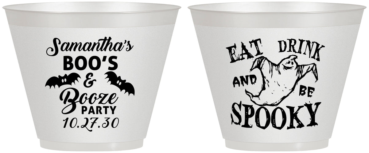 Custom Halloween 9 oz Wine Frosted Cups - Ghost Spooky Boo | 250007