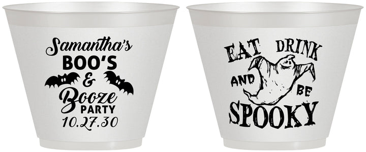 Custom Halloween 9 oz Wine Frosted Cups - Ghost Spooky Boo | 250007