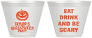 Custom Halloween 9 oz Wine Frosted Cups - Scary Pumpkin | 250008