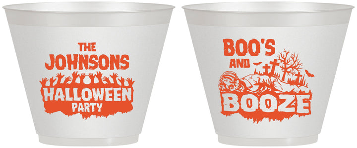 Custom Halloween 9 oz Wine Frosted Cups - Boos And Booze | 250012