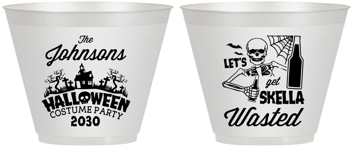 Custom Halloween 9 oz Wine Frosted Cups - Skellawasted Skeleton | 250014