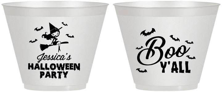 Custom Halloween 9 oz Wine Frosted Cups - Witch Boo | 250015