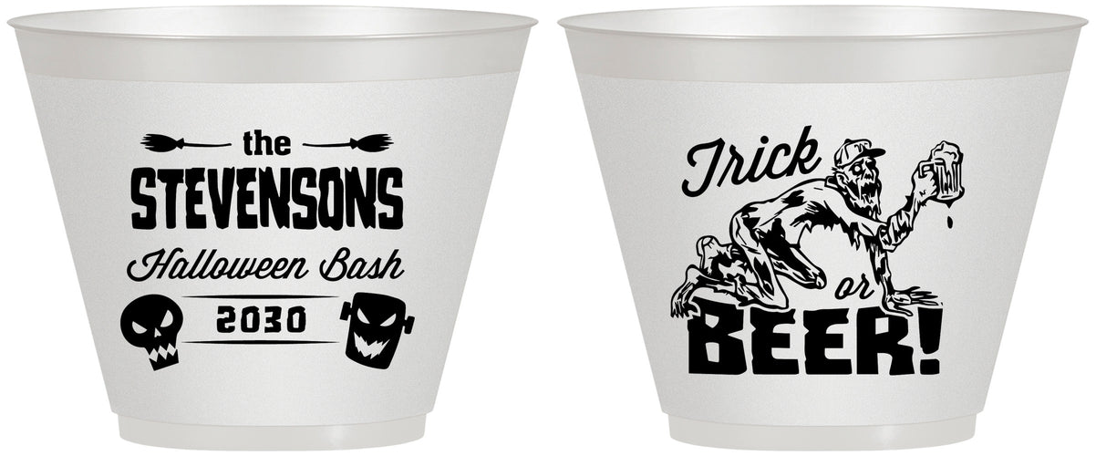 Custom Halloween 9 oz Wine Frosted Cups - Trick Or Beer | 250021