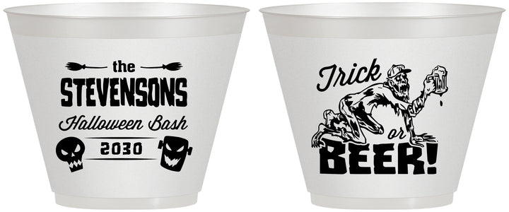 Custom Halloween 9 oz Wine Frosted Cups - Trick Or Beer | 250021