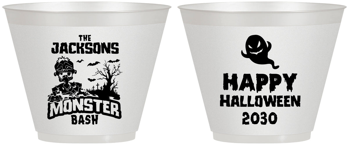 Custom Halloween 9 oz Wine Frosted Cups - Ghost Monster | 250022