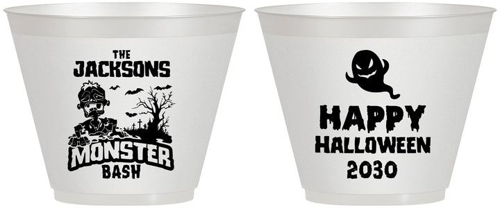 Custom Halloween 9 oz Wine Frosted Cups - Ghost Monster | 250022