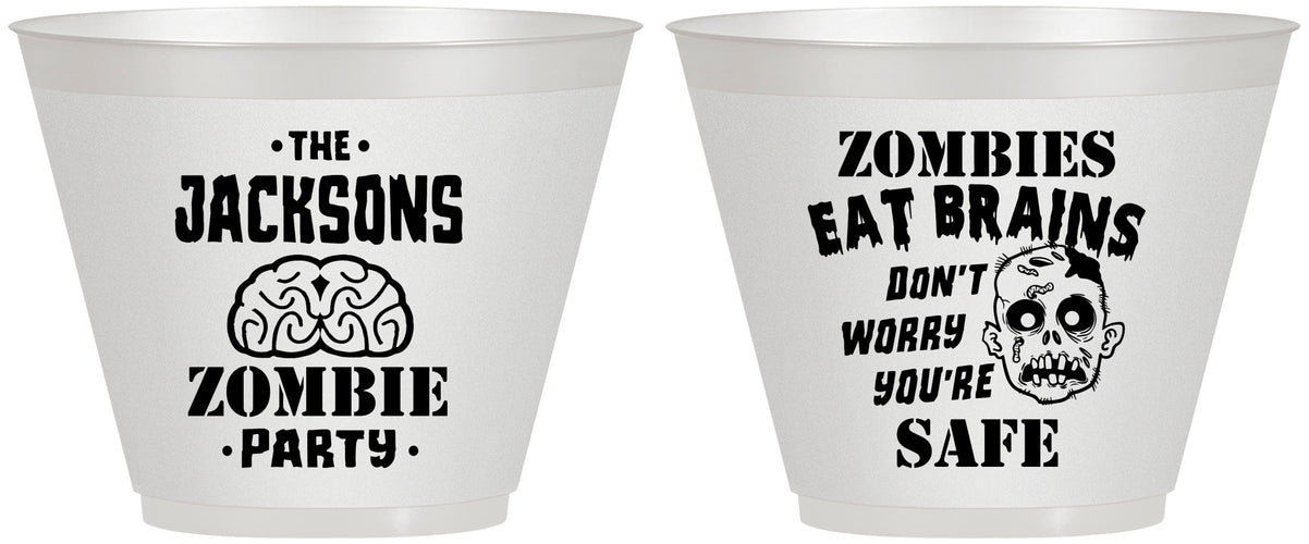 Custom Halloween 9 oz Wine Frosted Cups - Zombie Brain | 250026