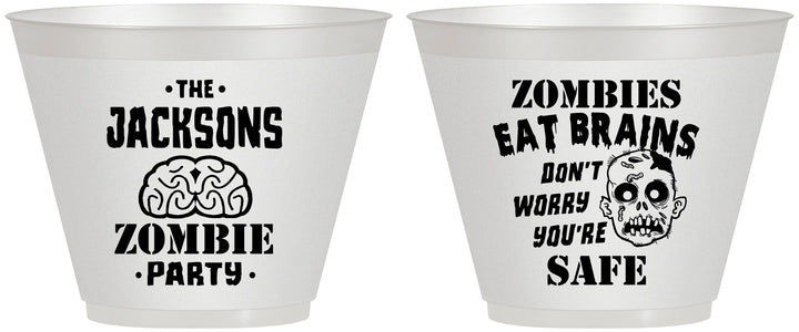 Custom Halloween 9 oz Wine Frosted Cups - Zombie Brain | 250026