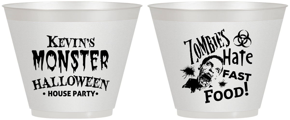 Custom Halloween 9 oz Wine Frosted Cups - Monster Zombie | 250027