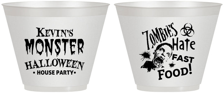 Custom Halloween 9 oz Wine Frosted Cups - Monster Zombie | 250027
