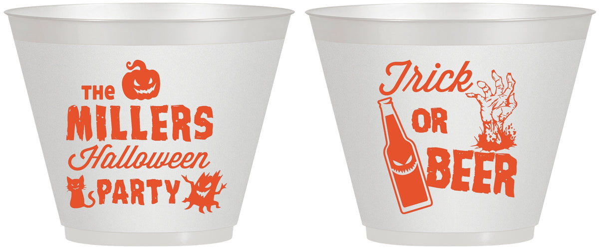 Custom Halloween 9 oz Wine Frosted Cups - Trick Or Beer | 250032