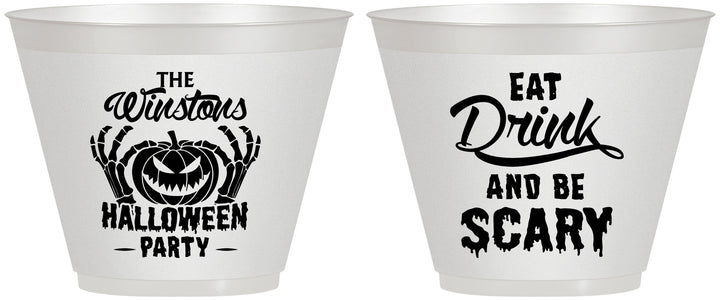 Custom Halloween 9 oz Wine Frosted Cups - Eat Drink Be Scary | 250033