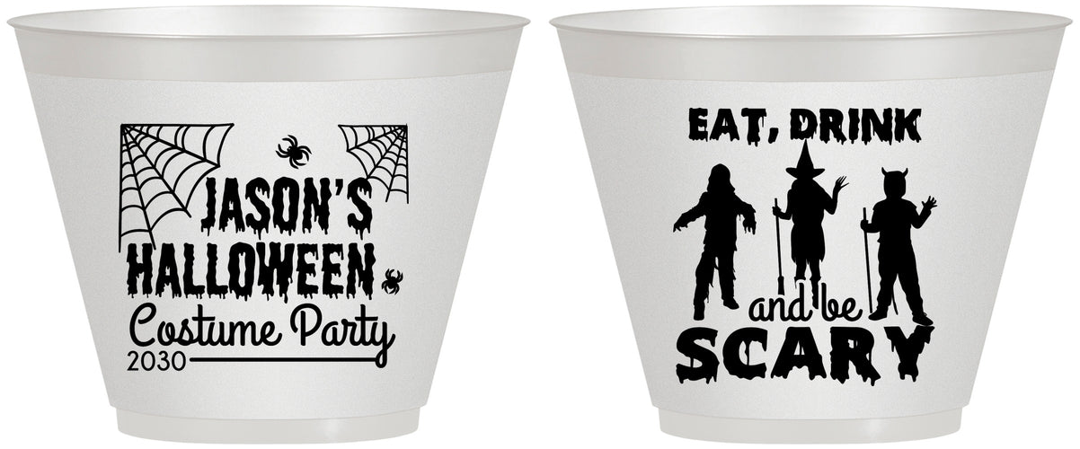 Custom Halloween 9 oz Wine Frosted Cups - Eat Drink Be Scary | 250038