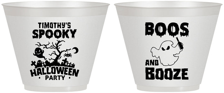 Custom Halloween 9 oz Wine Frosted Cups - Boos And Booze | 250041
