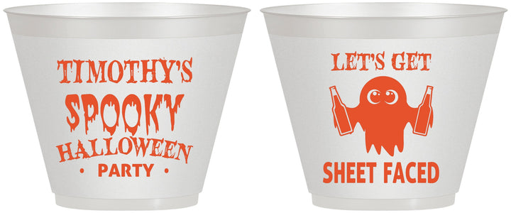 Custom Halloween 9 oz Wine Frosted Cups - Ghost Sheet Faced | 250044