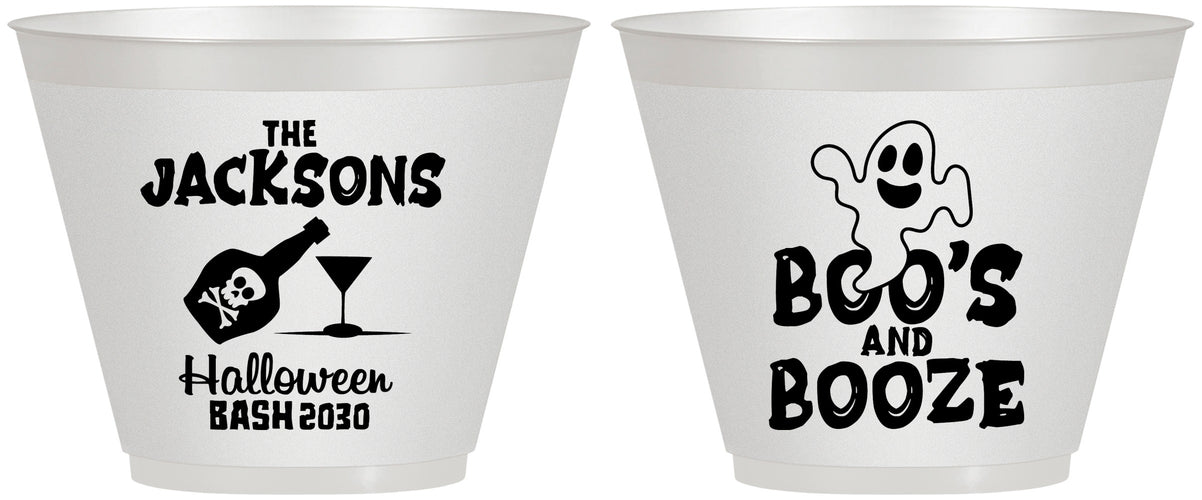 Custom Halloween 9 oz Wine Frosted Cups - Boos And Booze | 250047