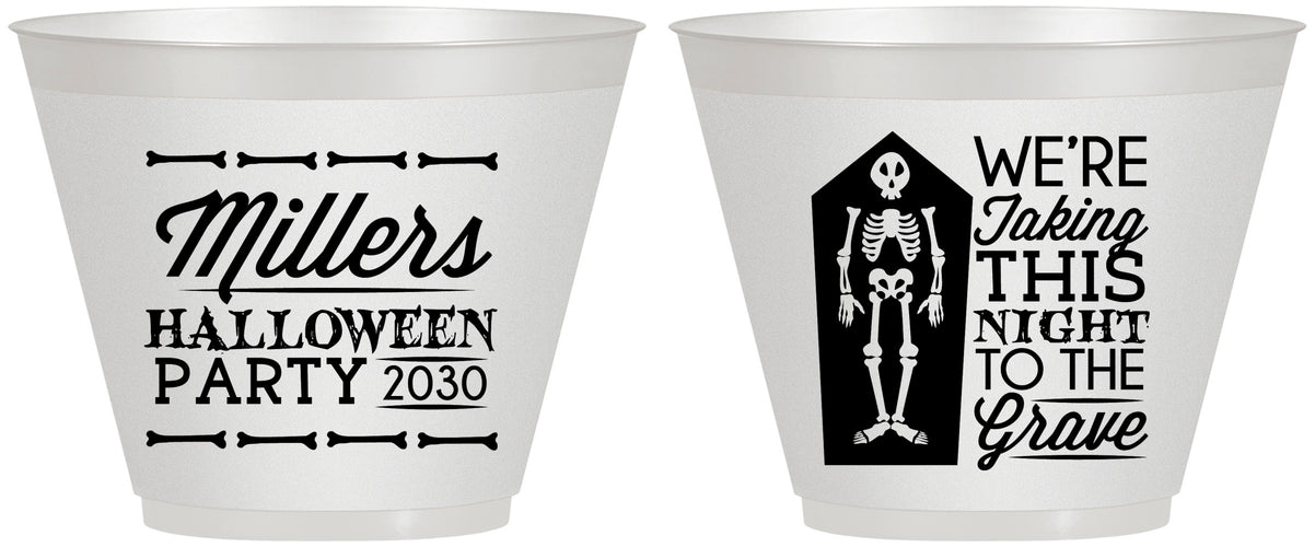 Custom Halloween 9 oz Wine Frosted Cups - Skeleton | 250051