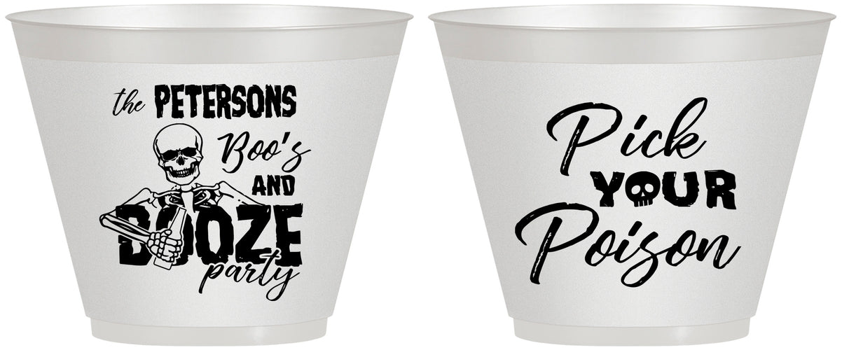 Custom Halloween 9 oz Wine Frosted Cups - Boos And Booze | 250054