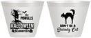 Custom Halloween 9 oz Wine Frosted Cups - Scaredy Cat | 250055