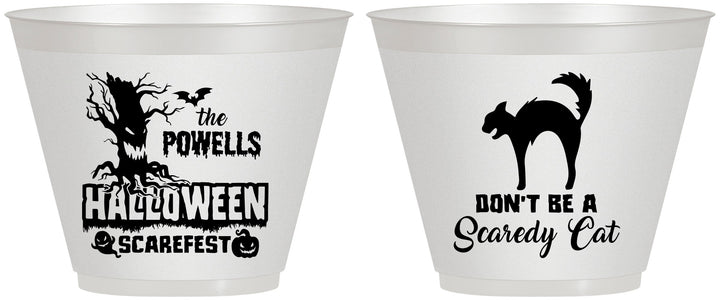 Custom Halloween 9 oz Wine Frosted Cups - Scaredy Cat | 250055