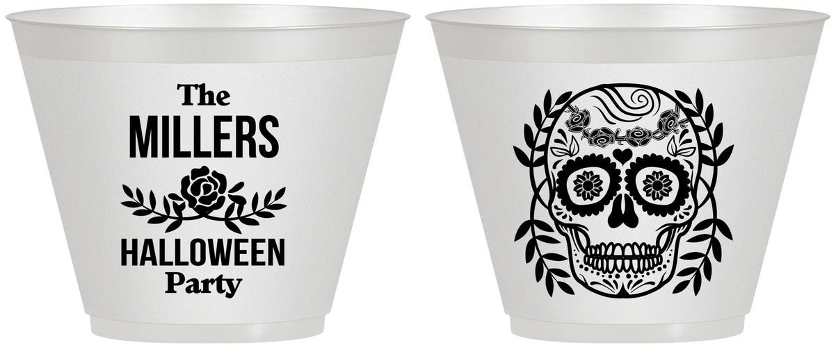 Custom Halloween 9 oz Wine Frosted Cups - Sugar Skull | 250061