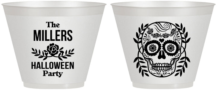 Custom Halloween 9 oz Wine Frosted Cups - Sugar Skull | 250061