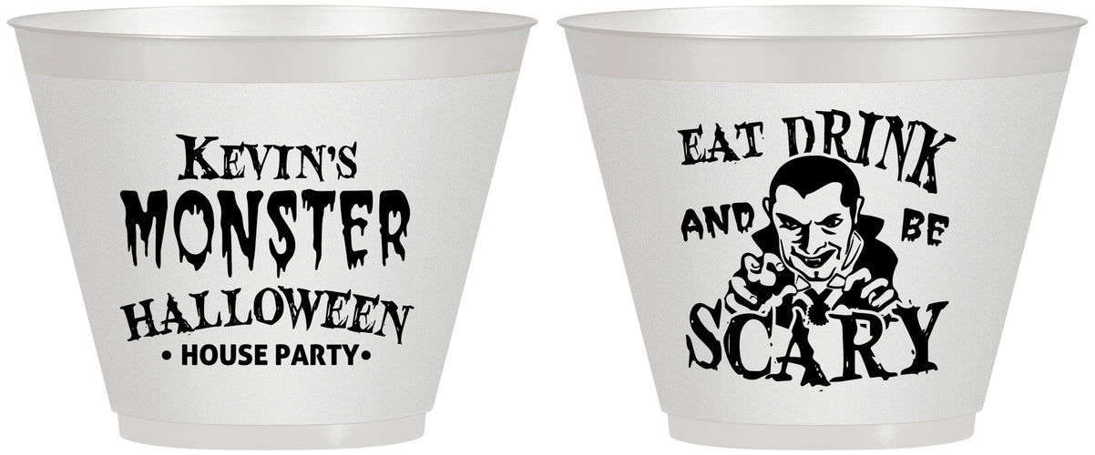 Custom Halloween 9 oz Wine Frosted Cups - Eat Drink Be Scary | 250063