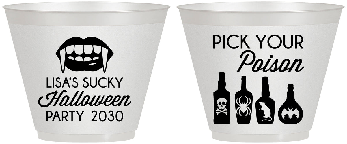 Custom Halloween 9 oz Wine Frosted Cups - Pick Your Poison | 250065