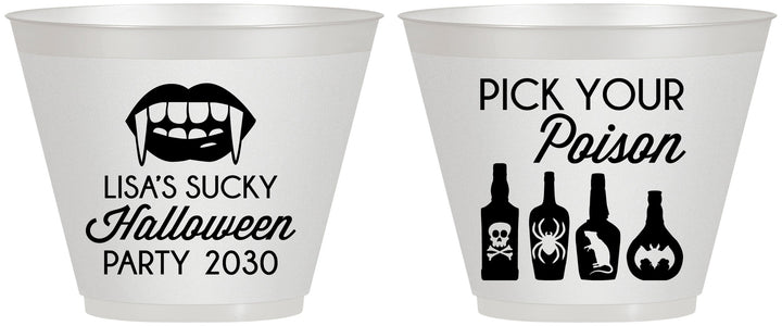 Custom Halloween 9 oz Wine Frosted Cups - Pick Your Poison | 250065