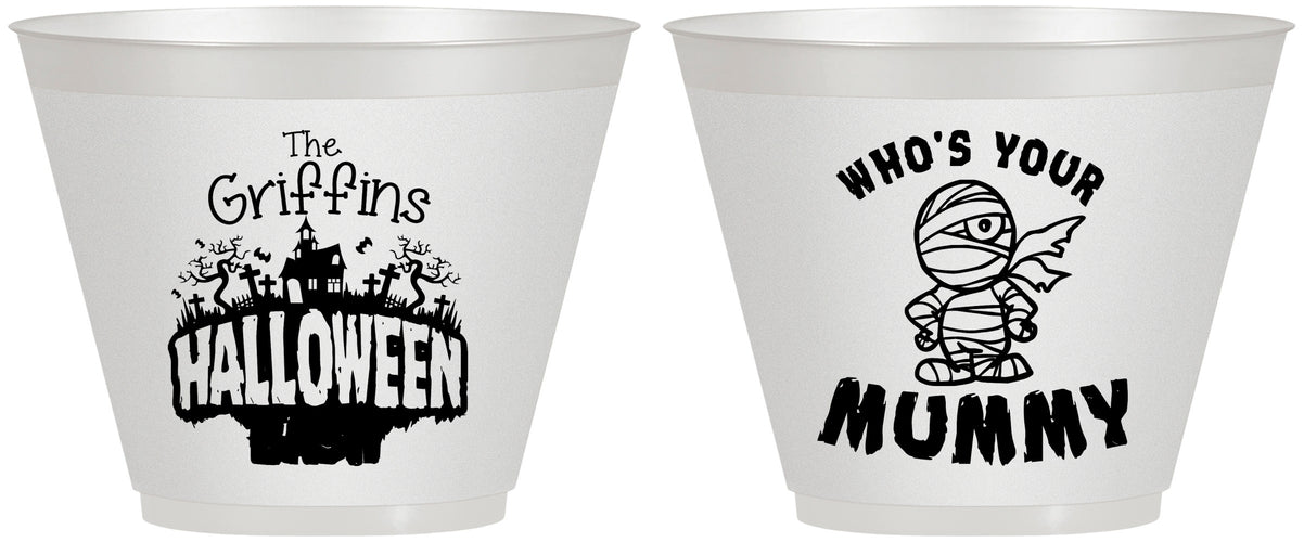 Custom Halloween 9 oz Wine Frosted Cups - Whos Your Mummy | 250067