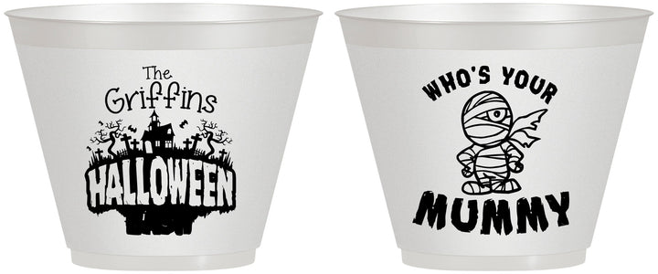 Custom Halloween 9 oz Wine Frosted Cups - Whos Your Mummy | 250067