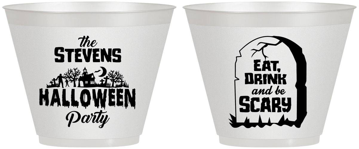 Custom Halloween 9 oz Wine Frosted Cups - Eat Drink Be Scary | 250074