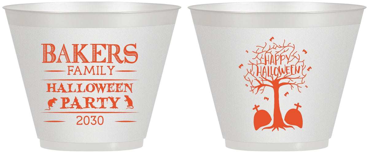 Custom Halloween 9 oz Wine Frosted Cups - Graveyard Shift | 250076
