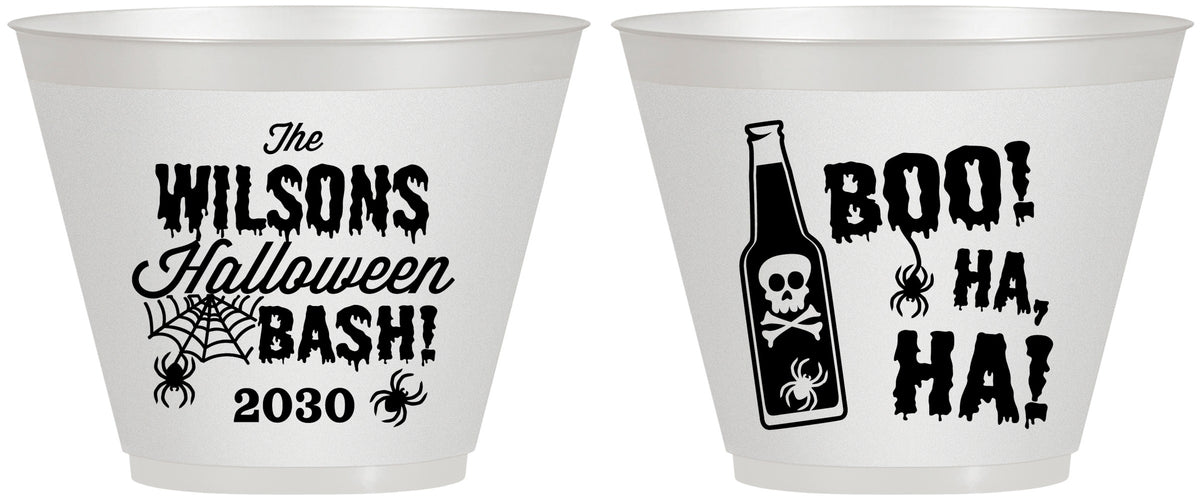 Custom Halloween 9 oz Wine Frosted Cups - Boo Skeleton | 250078