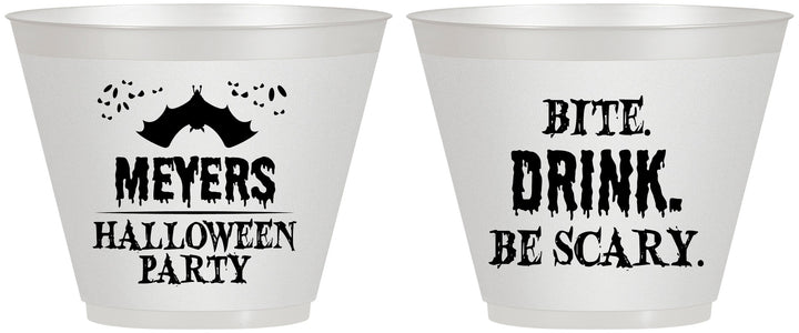 Custom Halloween 9 oz Wine Frosted Cups - Bite Drink Be Scary | 250082