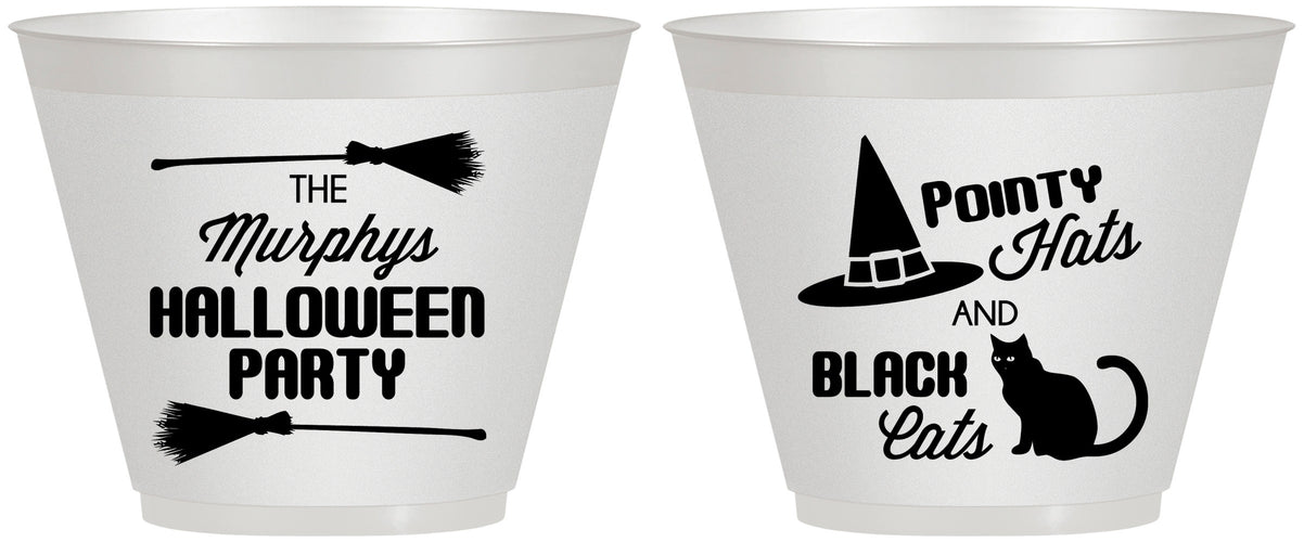 Custom Halloween 9 oz Wine Frosted Cups - Black Cats | 250087