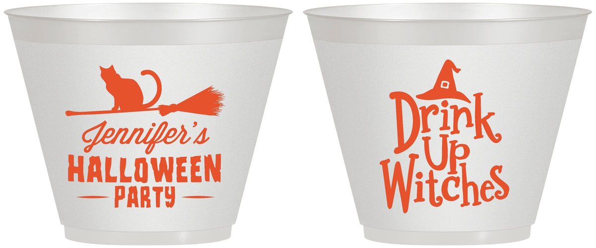 Custom Halloween 9 oz Wine Frosted Cups - Drink Up Witches | 250096