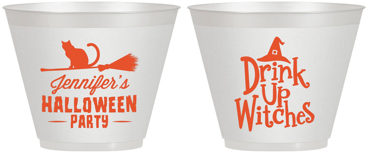 Custom Halloween 9 oz Wine Frosted Cups - Drink Up Witches | 250096
