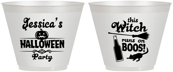 Custom Halloween 9 oz Wine Frosted Cups - Witch Boos | 250097