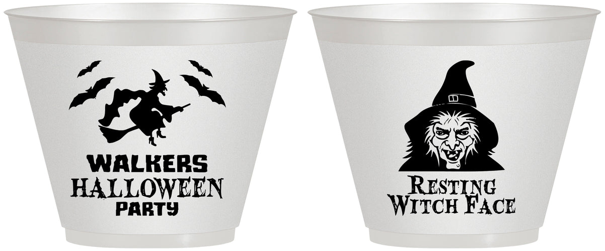Custom Halloween 9 oz Wine Frosted Cups - Resting Witch Face | 250099