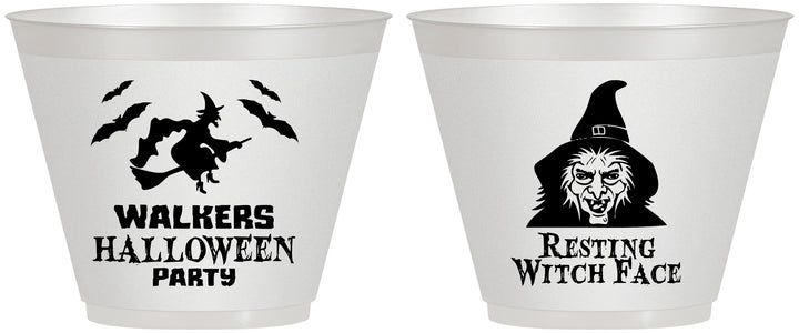 Custom Halloween 9 oz Wine Frosted Cups - Resting Witch Face | 250099