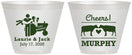 Custom Wedding 9 oz Wine Frosted Cups - Tractor Cows | 257