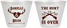 Custom Wedding 9 oz Wine Frosted Cups - The Hunt Is Ove | 258