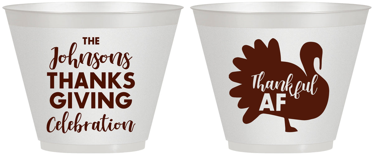 Custom Thanksgiving 9 oz Wine Frosted Cups - Thankful Af | 260002
